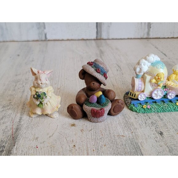 Variety Easter train chick bear eggs Village accessory Decor spring - Picture 2 of 7